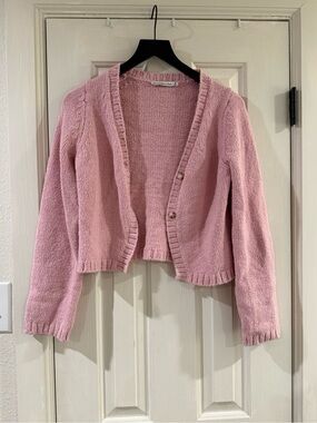 Abercrombie & Fitch Light Pink Open-Front Knit Cardigan Size Medium
